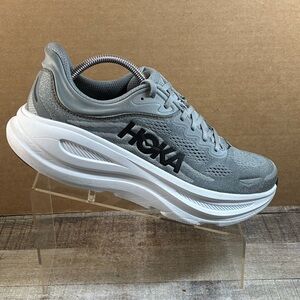 Hoka Bondi 9 Men’s Grey Mesh Running Shoes Sneakers Size 10D Like New